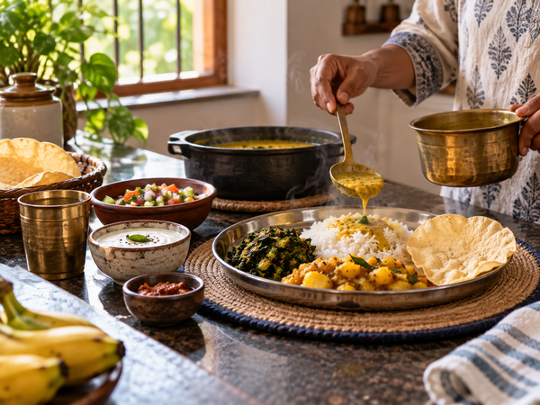 Balanced home-style meal photographed for nutrition awareness