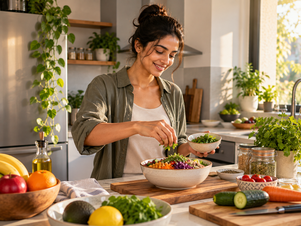 Balanced meal representing everyday food awareness