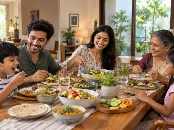 Fresh balanced food and nutrition awareness